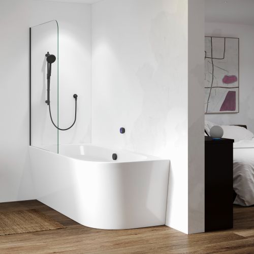 Aqualisa Smart Glo Digital Shower - Dual Outlet with Riser Rail and Bath Fill (Concealed) Gravity Pumped​ - Black