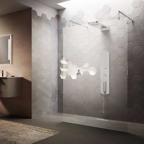Hudson Reed 700mm Wetroom Screen with Arms and Feet - Chrome GPAF070 (10292)