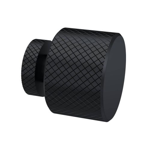 Nuie Indented Round Knob Handle - Matt Black (13150)