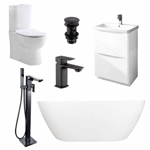 Happi Complete Freestanding Bath Suite - Black (20558)