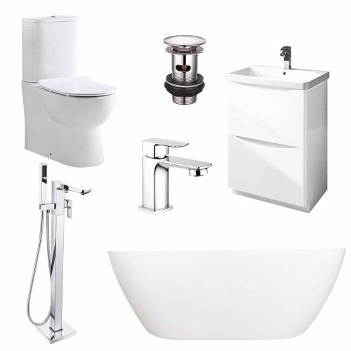 Happi Complete Freestanding Bath Suite - Chrome (20557)