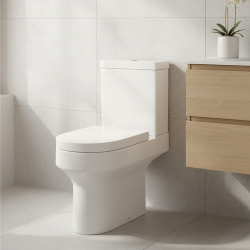 Harmony Rimless Close Coupled Toilet with Soft Close Toilet Seat