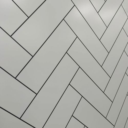 Lusso Panel Herringbone Brick White Tile 1m Twin Pack (21151)