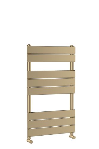 Hudson Reed Piazza Square Flat Towel Radiator 840x500mm - Brushed Brass (18874)