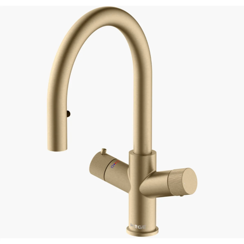 4 in 1 Boiling Water Tap Pull Out U Spout - Brass