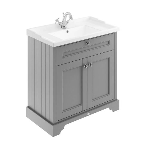 Hudson Reed Traditional Old London Storm Grey 800mm Cabinet & Basin 1 Tap Hole