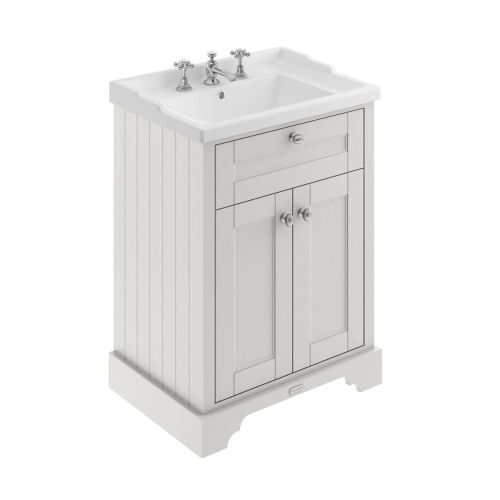 Hudson Reed Traditional Old London Timeless Sand 600mm Cabinet & Basin 3 Tap Hole