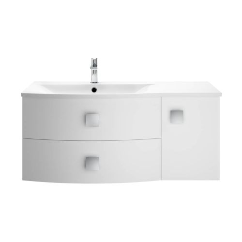 Hudson Reed Sarenna 1000mm Wall Mounted Vanity Unit & Basin - Left Hand - Moon White SAR102L (9495)