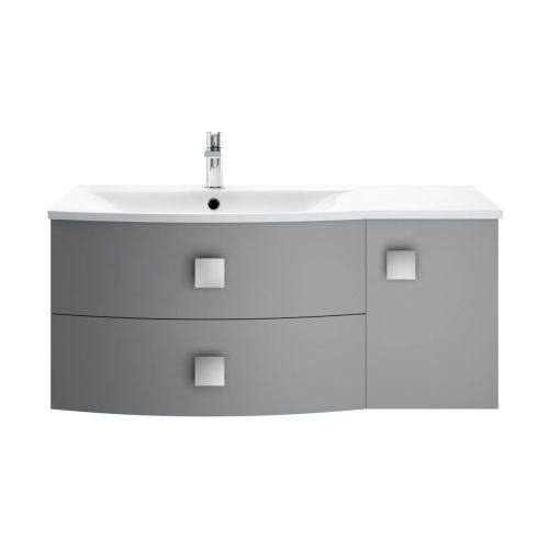 Hudson Reed Sarenna 1000mm Wall Mounted Vanity Unit & Basin - Left Hand - Dove Grey SAR202L (9490)