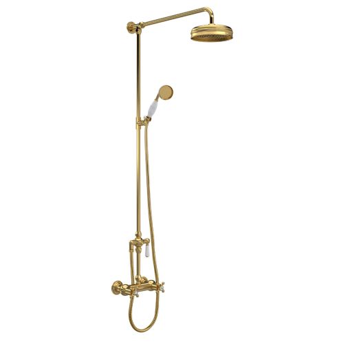 Hudson Reed Shower Kits Traditional Thermostatic Shower Valve & Kit - Brushed Brass (18604)