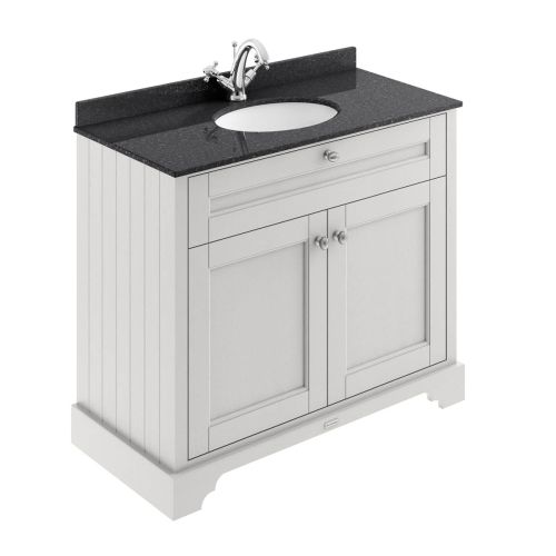 Hudson Reed Old London 1000mm Vanity Unit, Black Marbletop & 1 Tap Hole Basin - Timeless Sand LOF476 (8562)