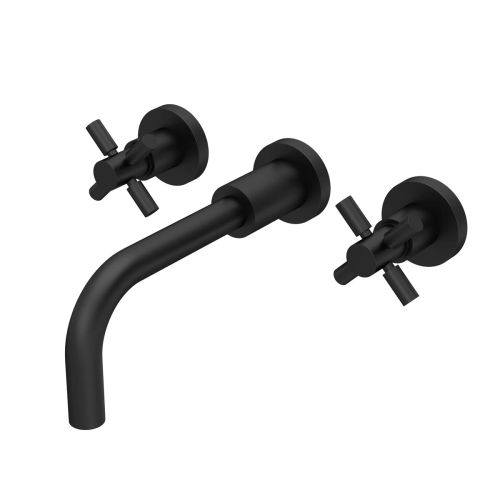 Hudson Reed Tec Crosshead Wall Mounted Basin Mixer - Matt Black (18756)