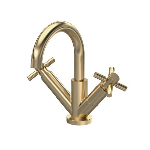 Hudson Reed Tec Crosshead Mono Basin Mixer - Brushed Brass (18757)