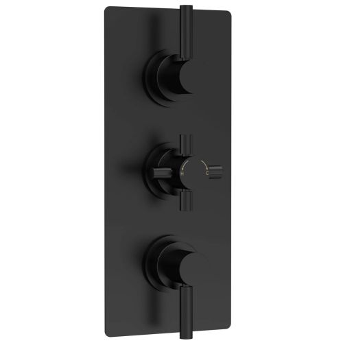 Hudson Reed Tec Pura Triple Thermostatic Shower Valve With Diverter - Matt Black (18760)