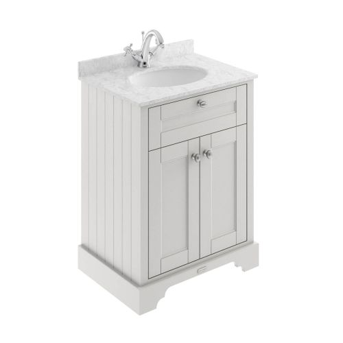 Hudson Reed Old London 600mm Vanity Unit, Grey Marbletop & 1 Tap Hole Basin - Timeless Sand LOF423 (9885)