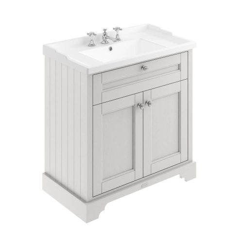 Hudson Reed Traditional Old London Timeless Sand 800mm Cabinet & Basin 3 Tap Hole