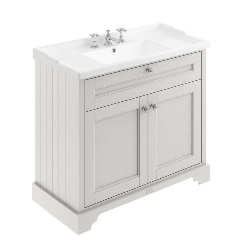 Hudson Reed Old London 1000mm Vanity Unit & Ceramic 3 Tap Hole Basin- Timeless Sand LOF437 (8561)