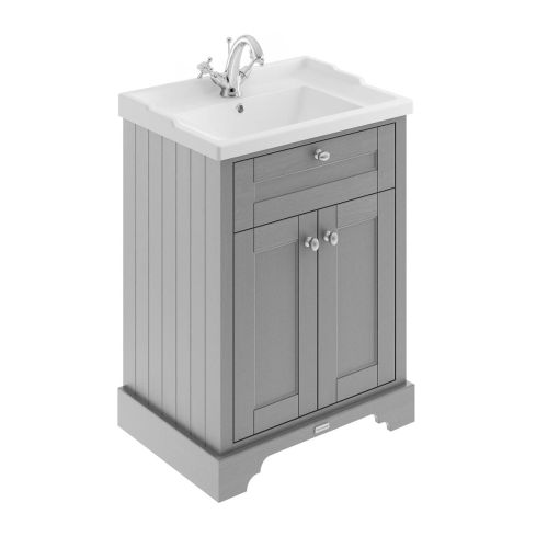 Hudson Reed Traditional Old London Storm Grey 600mm Cabinet & Basin 1 Tap Hole