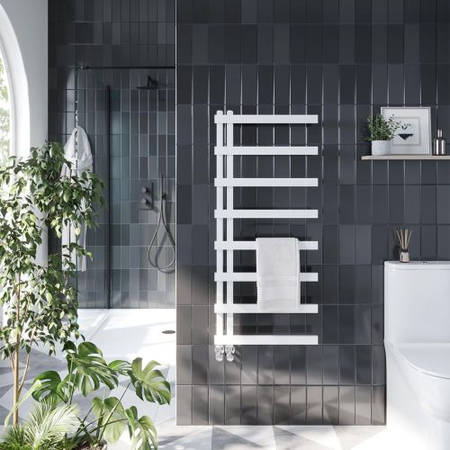 Lauda 1150 x 500mm Heated Towel Rail - White  (16086)