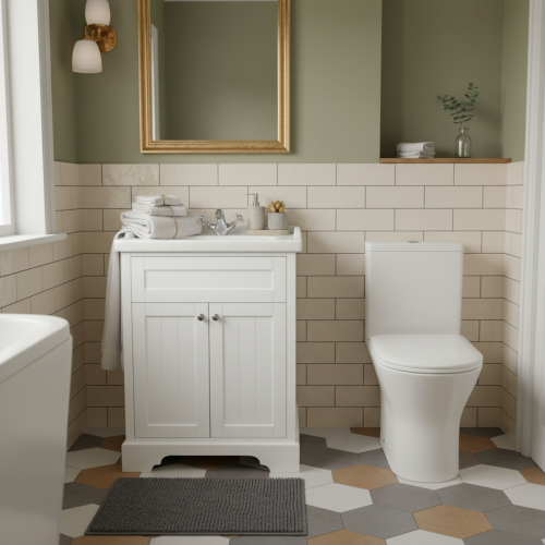 Kingsbury Traditional White Floorstanding Vanity Bundle