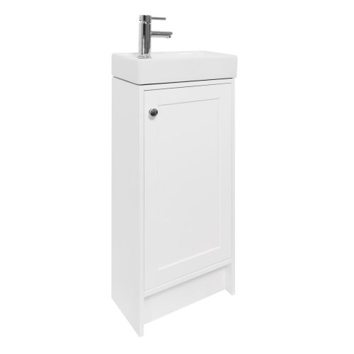 Kingsbury Traditional Floorstanding Cloakroom Vanity Unit and Basin - White
