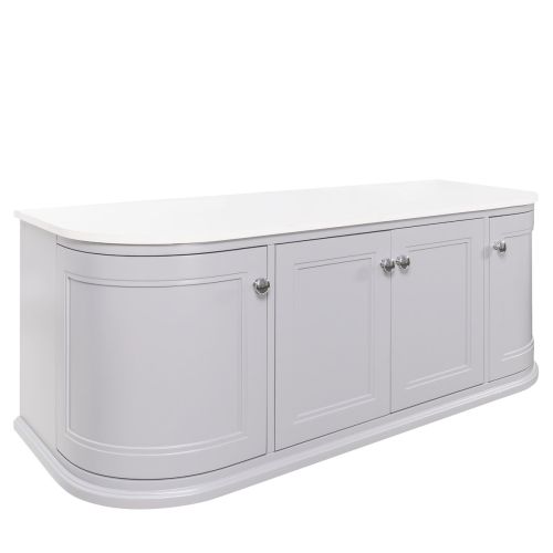 Kingsbury Classic Curved 1200mm Wall Mounted Vanity Unit with Marble Worktop - Signal Grey