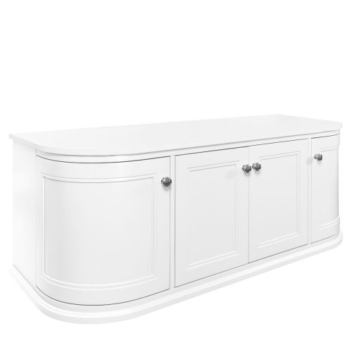 Kingsbury Classic Curved 1200mm Wall Mounted Vanity Unit with Marble Worktop - White