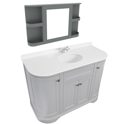 Kingsbury 1200mm Vanity Unit, Tap & Mirror Deal - Grey (16311)