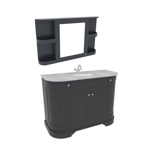 Kingsbury 1200mm Vanity Unit, Tap & Mirror Deal - Shadow Grey (16312)