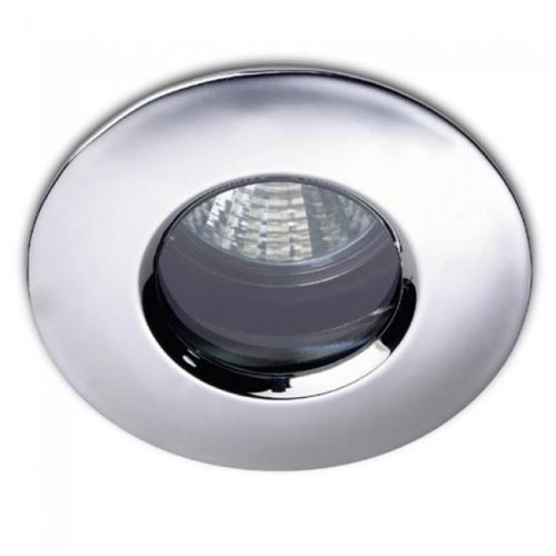 LED Satin Chrome Shower Ceiling Downlighter & Cool White Bulb (5232)