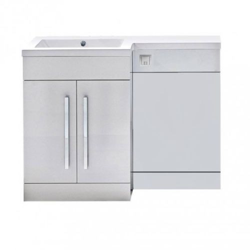 Lili 1100mm Floorstanding Vanity Unit, Basin & WC Run Left Hand - Gloss White (13327)