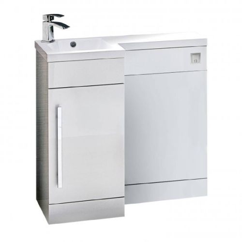 Lili 900mm Floorstanding Vanity Unit, Basin & WC Run Left Hand - Gloss White (13321)