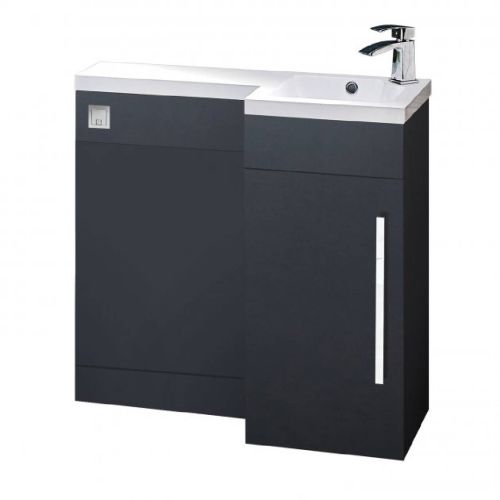 Lili 900mm Floorstanding Vanity Unit, Basin & WC Run Right Hand - Graphite Grey (13324)