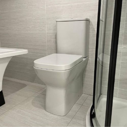 Linea Comfort Height Rimless Close Coupled Toilet with Cyclone Flush & Soft Close Seat (10810)