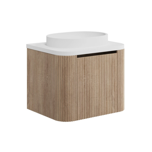 Linea 600mm Oak Vanity Unit with Basin