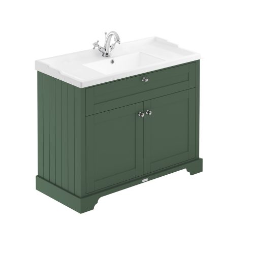 Hudson Reed Traditional Old London Hunter Green 1000mm Cabinet & Basin 1 Tap Hole