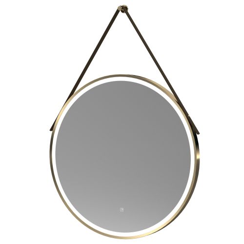 Hudson Reed 800mm Round Illuminated Mirror - Brushed Brass (18831)