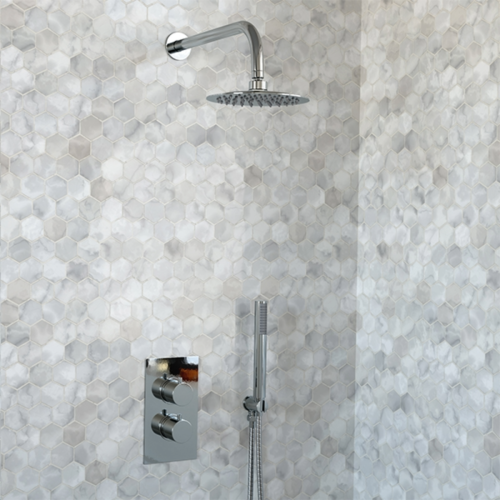 Eliseo Ricci Curve Twin Concealed Shower Kit inc Head, Arm and Handset