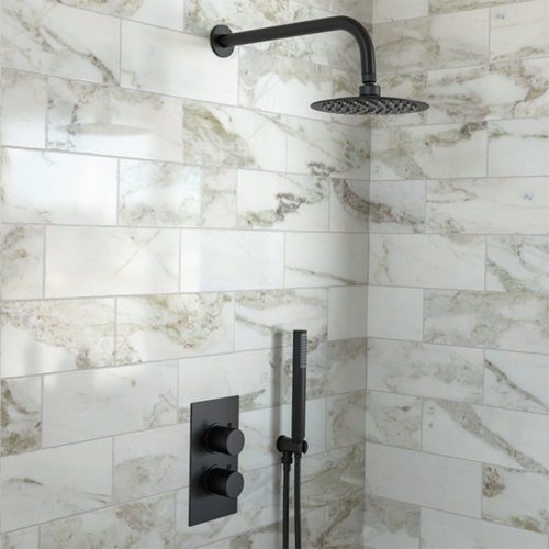 Eliseo Ricci Curve Twin Concealed Shower Kit inc Head, Arm and Handset