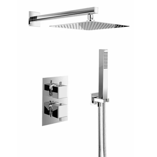 Eliseo Ricci Cube Twin Concealed Shower Kit inc Head, Arm and Handset -