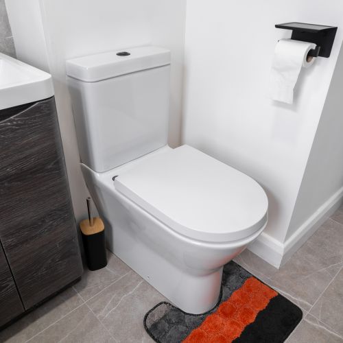 Marbella Rimless Close Coupled Fully Back To Wall Comfort Height Toilet & Soft Close Seat (5936)