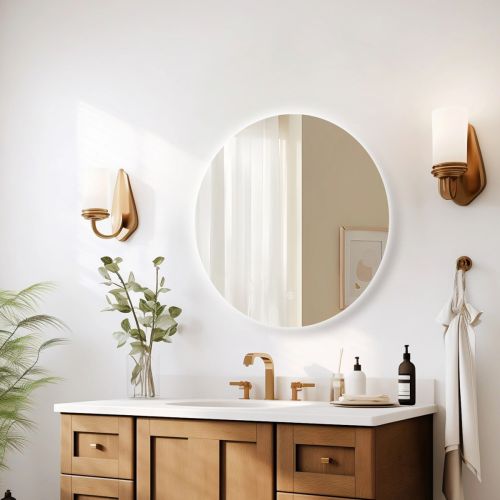 Solero Round Battery Operated 600mm Round LED Mirror