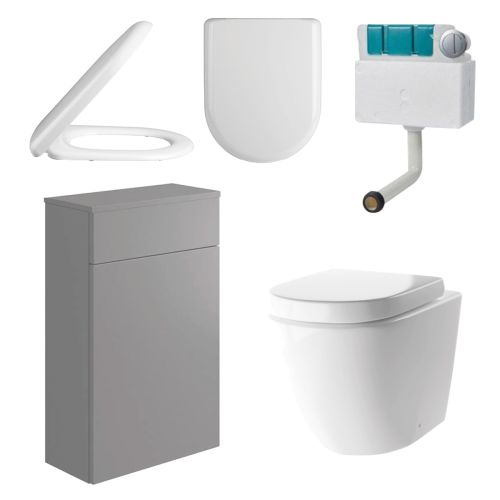 Mito Back to Wall Toilet Pack inc Cistern - Dove Grey Gloss