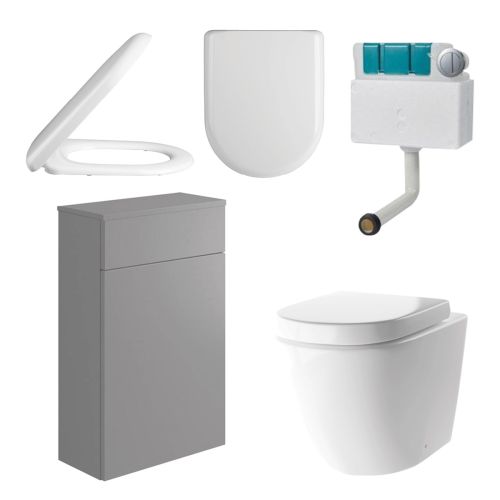 Mito Back to Wall Toilet Pack inc Cistern - Dove Grey Matt