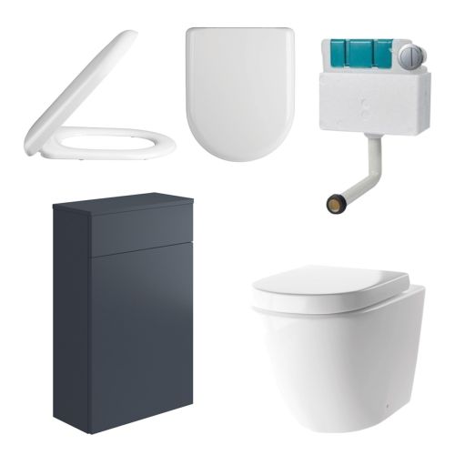 Mito Back to Wall Toilet Pack inc Cistern - Indigo