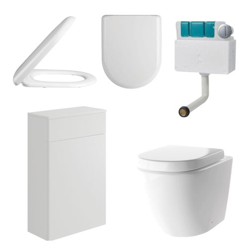 Mito Back to Wall Toilet Pack inc Cistern - Pearl Grey Matt