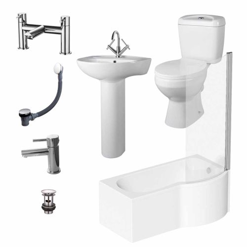 Melbourne Curved Shower Bath Suite - Right Hand (20549)