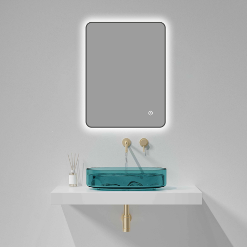 Gun Metal Frame 800 x 600mm Backlit Mirror with Colour Change