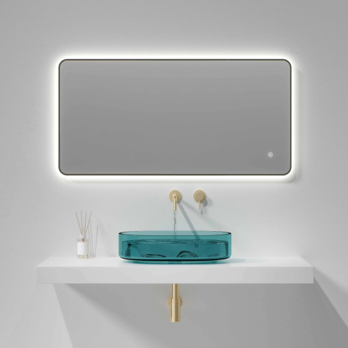 Gun Metal Frame 1200mm x 600mm Backlit LED Mirror with Colour Change