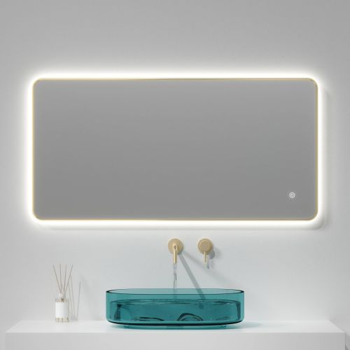 Brushed Brass 1200mm x 600mm Frame Mirror with Colour Change (13625)